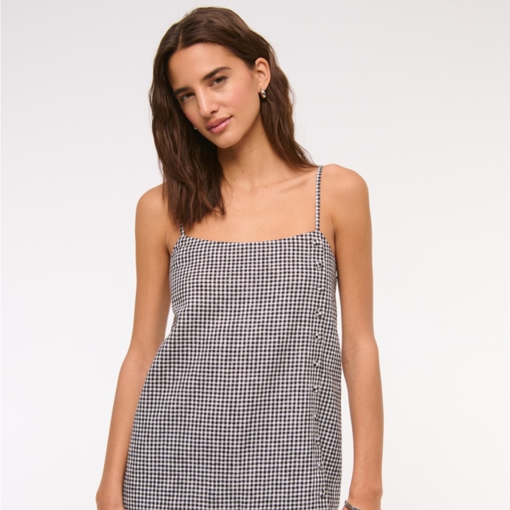Brand new with tags, gingham linen mini dress with built in shorts